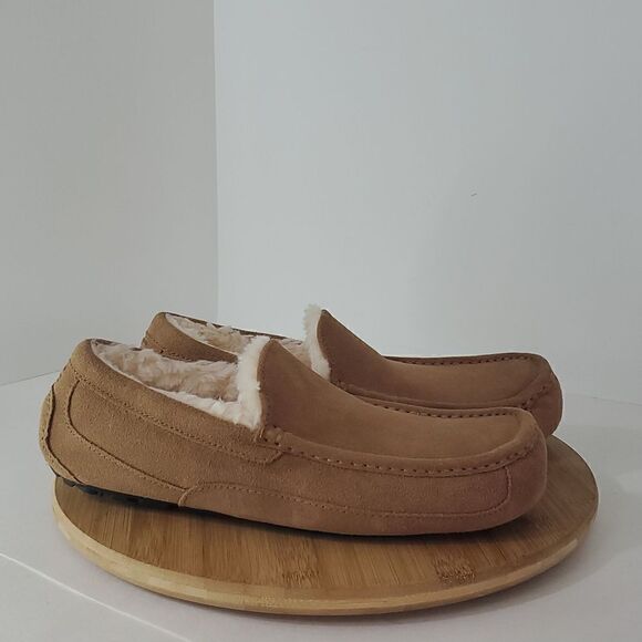 UGG Ascot Slipper Chestnut Suede Wool Comfort Loafer Men's US 11 New - Picture 2 of 12